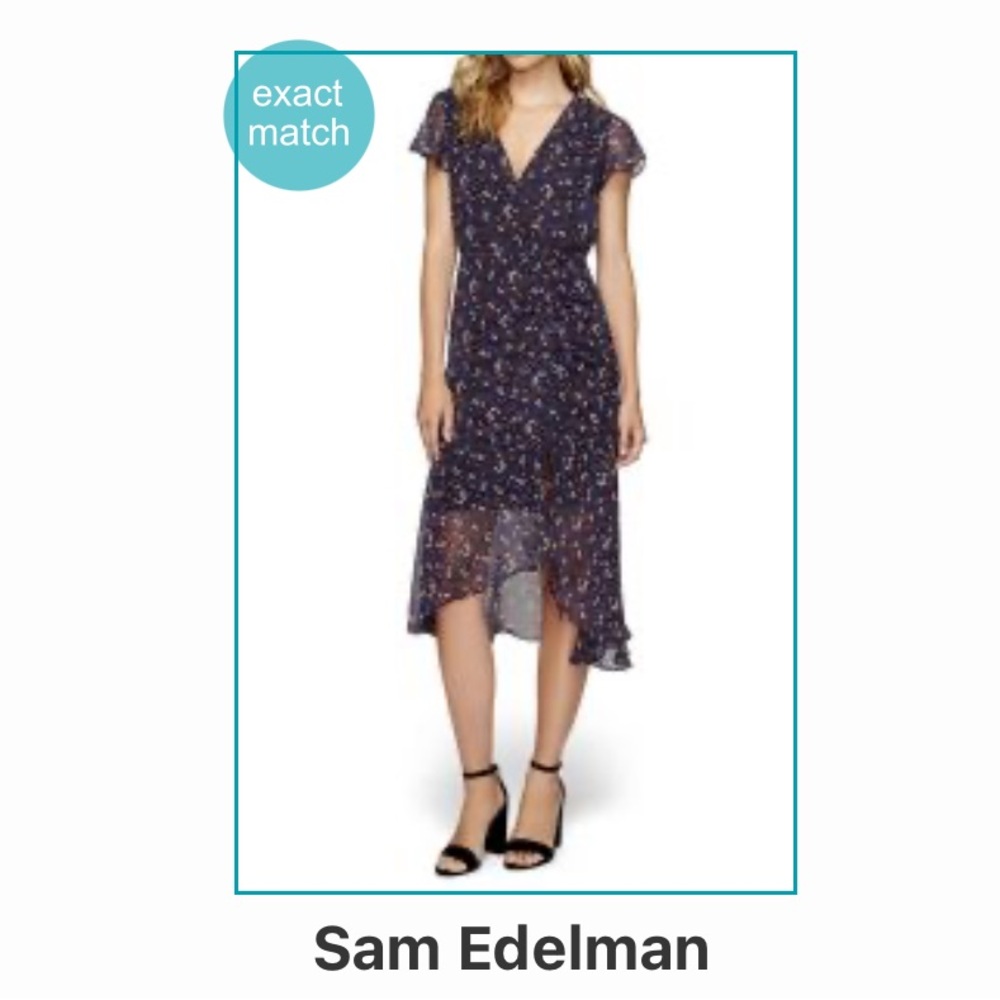 Sam Edelman High Low Dress - Dark Blue Floral